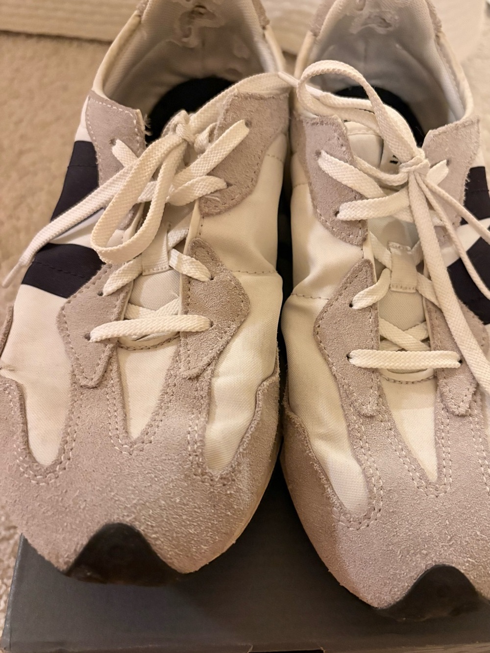 New Balance women’s or youth Sneakers in White and Black Accent
